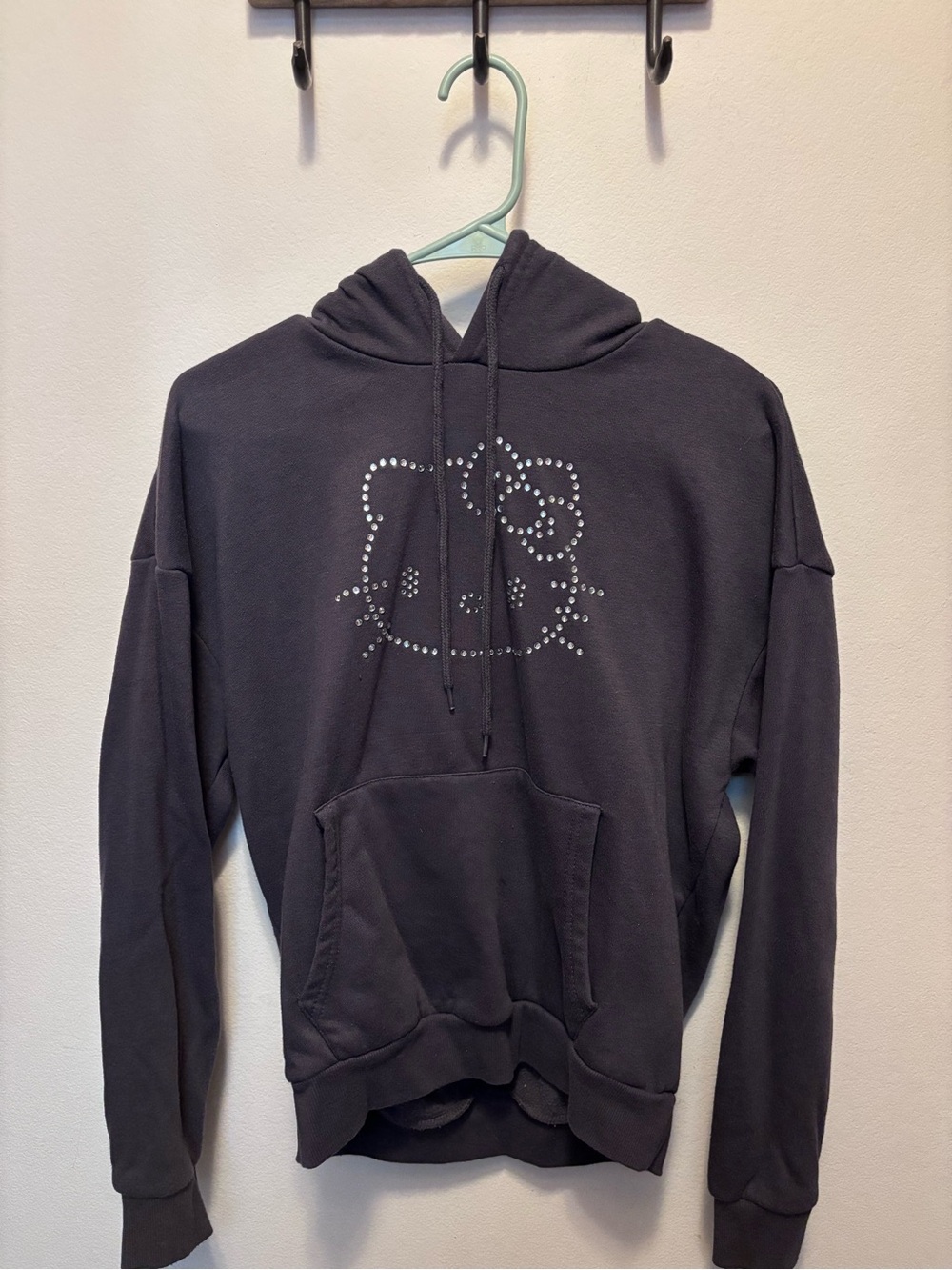 Aeropostale Grey Hello Kitty Rhinestone Pullover Hoodie